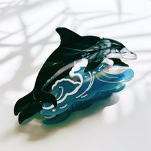 Load image into Gallery viewer, Velvet Claws Killer Whale Orca Hair Claw | Claw Clip in Velvet Travel Bag