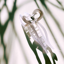 Load image into Gallery viewer, Velvet Claws Mini Coquette Bow in Violet Ombre Hair Clip | Claw Clip in Velvet Travel Bag