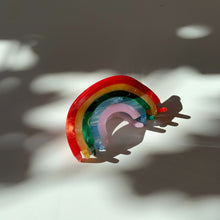 Load image into Gallery viewer, Velvet Claws Mini Hair Clip | Curvy Rainbow | Claw Clip in Velvet Travel Bag