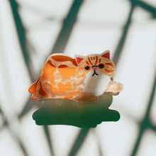 Load image into Gallery viewer, Velvet Claws Mini Orange Cat Hair Claw | Claw Clip in Velvet Travel Bag