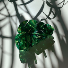 Load image into Gallery viewer, Velvet Claws Monstera Leaf Hair Claw | Claw Clip in Velvet Travel Bag