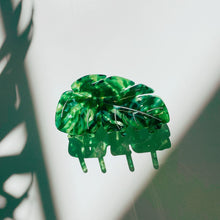 Load image into Gallery viewer, Velvet Claws Monstera Leaf Hair Claw | Claw Clip in Velvet Travel Bag