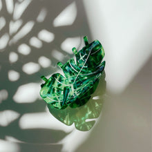 Load image into Gallery viewer, Velvet Claws Monstera Leaf Hair Claw | Claw Clip in Velvet Travel Bag