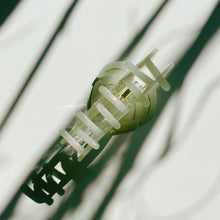 Load image into Gallery viewer, Velvet Claws Monstera White Tropical Hair Clip | Claw Clip in Velvet Travel Bag