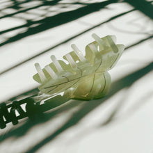 Load image into Gallery viewer, Velvet Claws Monstera White Tropical Hair Clip | Claw Clip in Velvet Travel Bag