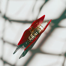 Load image into Gallery viewer, Velvet Claws Mysterious Smile Hair Claw | Red Lips Claw Clip in Velvet Travel Bag