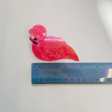 Load image into Gallery viewer, Velvet Claws Pink Flamingo Hair Clip | Claw Clip in Velvet Travel Bag