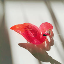 Load image into Gallery viewer, Velvet Claws Pink Flamingo Hair Clip | Claw Clip in Velvet Travel Bag