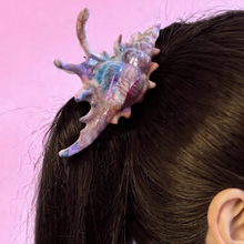 Load image into Gallery viewer, Velvet Claws Realistic Conch Shell Hair Claw in Mermaid Colors | Claw Clip in Velvet Travel Bag