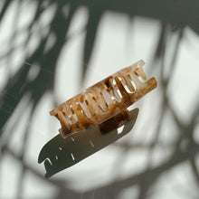 Load image into Gallery viewer, Velvet Claws Rectangular Mini Claw in Iced Latté | Claw Clip in Velvet Travel Bag