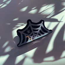 Load image into Gallery viewer, Velvet Claws Spider and Web Mini Hair Claw | Claw Clip in Velvet Travel Bag