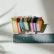 Load image into Gallery viewer, Velvet Claws Stack of Books Hair Clip | Claw Clip in Velvet Travel Bag