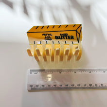 Load image into Gallery viewer, Velvet Claws Stick of Salted Butter Hair Claw | Yellow Claw Clip in Velvet Travel Bag