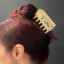 Load image into Gallery viewer, Velvet Claws Stick of Salted Butter Hair Claw | Yellow Claw Clip in Velvet Travel Bag