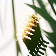 Load image into Gallery viewer, Velvet Claws Stick of Salted Butter Hair Claw | Yellow Claw Clip in Velvet Travel Bag