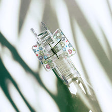 Load image into Gallery viewer, Velvet Claws The Crystal Hair Claw in Kawaii Smile | Claw Clip in Velvet Travel Bag