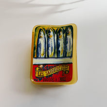 Load image into Gallery viewer, Velvet Claws Tinned Sardines Hair Clip | Claw Clip in Velvet Travel Bag