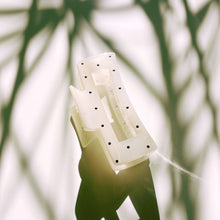 Load image into Gallery viewer, Velvet Claws Uptown Lady in White Dot Hair Clip | Claw Clip in Velvet Travel Bag