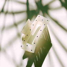 Load image into Gallery viewer, Velvet Claws Uptown Lady in White Dot Hair Clip | Claw Clip in Velvet Travel Bag