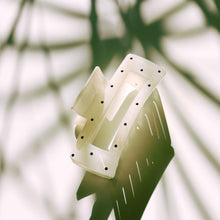 Load image into Gallery viewer, Velvet Claws Uptown Lady in White Dot Hair Clip | Claw Clip in Velvet Travel Bag