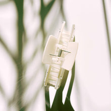 Load image into Gallery viewer, Velvet Claws Uptown Lady in White Dot Hair Clip | Claw Clip in Velvet Travel Bag