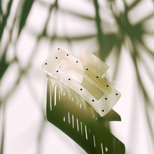 Load image into Gallery viewer, Velvet Claws Uptown Lady in White Dot Hair Clip | Claw Clip in Velvet Travel Bag