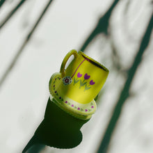 Load image into Gallery viewer, Velvet Claws Yellow Tea Cup with Flowers Hair Claw | Claw Clip