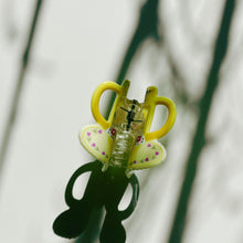 Load image into Gallery viewer, Velvet Claws Yellow Tea Cup with Flowers Hair Claw | Claw Clip