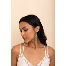 Load image into Gallery viewer, Vintage Turquoise Silver Chandelier Earrings 🔅 Bohemian Vibe Dangle Fashion Jewelry
