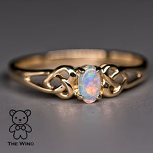 Load image into Gallery viewer, Vintage Inspired Australian Solid Opal Engagement Wedding Ring 14K Gold