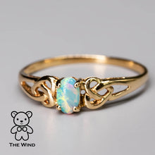 Load image into Gallery viewer, Vintage Inspired Australian Solid Opal Engagement Wedding Ring 14K Gold