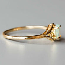 Load image into Gallery viewer, Vintage Inspired Oval Australian Solid Opal Ring 14K Yellow Gold