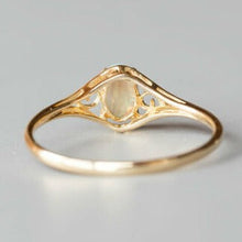 Load image into Gallery viewer, Vintage Inspired Oval Australian Solid Opal Ring 14K Yellow Gold