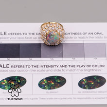 Load image into Gallery viewer, The Magnificent - GIA Certified Vivid Black Opal 5.19 ct Diamond Engagement Ring 18K Yellow Gold