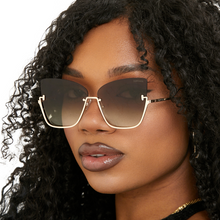 Load image into Gallery viewer, Vixen - Oversized Metal Cateye Sunglasses