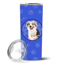 Load image into Gallery viewer, Australian Shepherd Blue Merle Puppy #1  Stainless Steel 20 oz Skinny Tumbler