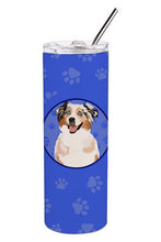 Load image into Gallery viewer, Australian Shepherd Red Merle Tricolor #2  Stainless Steel 20 oz Skinny Tumbler