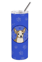 Load image into Gallery viewer, Chihuahua Silver and Tan  Stainless Steel 20 oz Skinny Tumbler