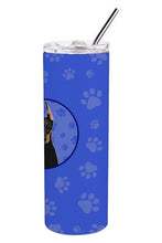 Load image into Gallery viewer, Doberman Pinscher Black and Rust Cropped Ears  Stainless Steel 20 oz Skinny Tumbler