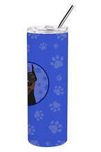 Load image into Gallery viewer, Doberman Pinscher Black Cropped Ears  Stainless Steel 20 oz Skinny Tumbler