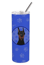 Load image into Gallery viewer, Doberman Pinscher Black Cropped Ears  Stainless Steel 20 oz Skinny Tumbler