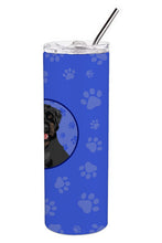 Load image into Gallery viewer, Doodle Black and Tan  Stainless Steel 20 oz Skinny Tumbler