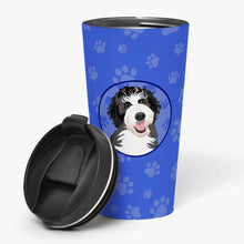 Load image into Gallery viewer, Doodle Silver and White #1  Stainless Steel 16 oz  Tumbler