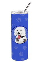 Load image into Gallery viewer, Doodle Silver and White #2  Stainless Steel 20 oz Skinny Tumbler