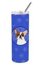 Load image into Gallery viewer, French Bulldog White #2  Stainless Steel 20 oz Skinny Tumbler