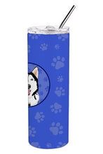 Load image into Gallery viewer, Siberian Husky Black and White #1  Stainless Steel 20 oz Skinny Tumbler