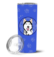 Load image into Gallery viewer, Siberian Husky Black and White #1  Stainless Steel 20 oz Skinny Tumbler