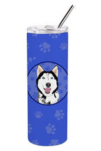Load image into Gallery viewer, Siberian Husky Black and White #1  Stainless Steel 20 oz Skinny Tumbler