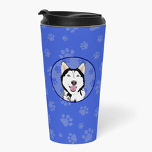 Load image into Gallery viewer, Siberian Husky Black and White #1  Stainless Steel 16 oz  Tumbler