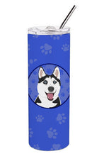 Load image into Gallery viewer, Siberian Husky Black and White #2  Stainless Steel 20 oz Skinny Tumbler